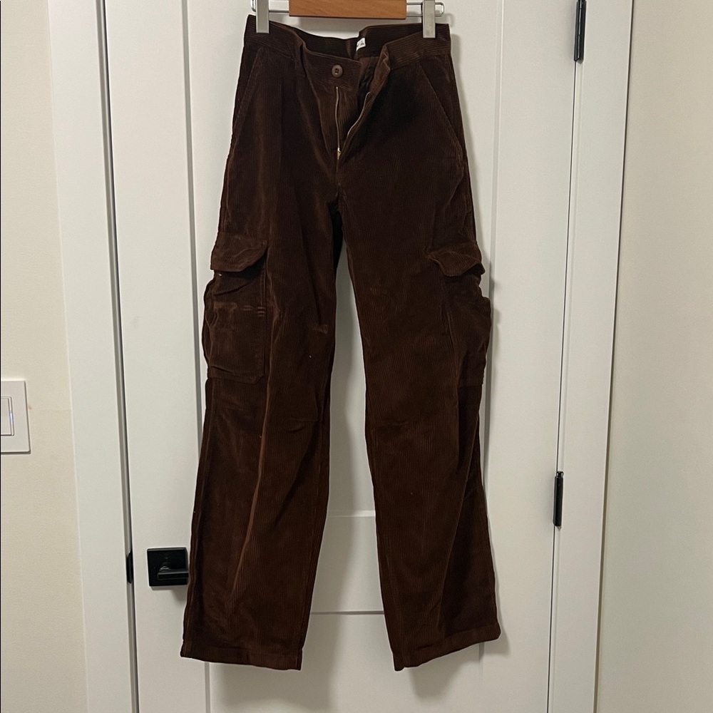 TNA Brown Corduroy Cargo Pants Size 4 NWT